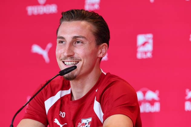 RB Leipzig PK Ð Rocco Reitz Bundesliga Leipzig, 20.07.2026, BMW - MINI Leipzig, Fußball-Bundesliga , RB Leipzig - Pressekonferenz bei Partner BMW - MINI. , Im Bild: Vorstellung von Neuzugang Rocco Reitz, RB Leipzig. , *** RB Leipzig Press Conference – Rocco Reitz, Bundesliga, Leipzig, July 20, 2026, BMW MINI Leipzig, Bundesliga Soccer, RB Leipzig press conference at partner BMW MINI, Pictured: Introduction of new signing Rocco Reitz, RB Leipzig, Picture Point