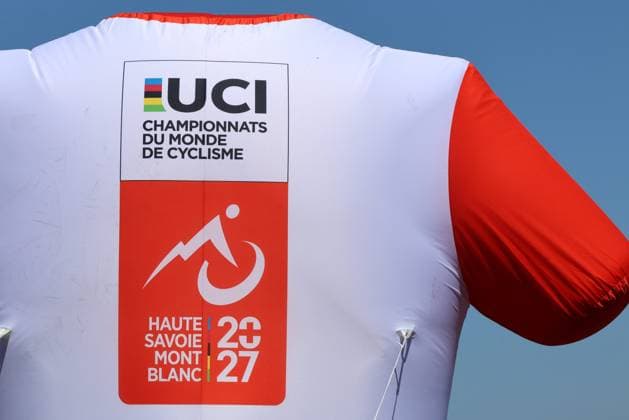 Tour de France 2026 - UCI Cycling Race Pierre Teyssot MAXPPP ; Tour de France 2026 - UCI Cycling Race. Evian, France on July 20, 2026. a chair with the logo of the 2027 UCI Cycling World Championships Haute-Savoie Mont-Blanc (France), which will take place from 24 August to 5 September 2027 is seen the day ahead of the Individual Time Trial of Tour de France. Pierre Teyssot Maxppp Evian Haute-Savoie France  Copyright: xMAXPPPxPierrexTeyssotx TEY65836 TEY65836