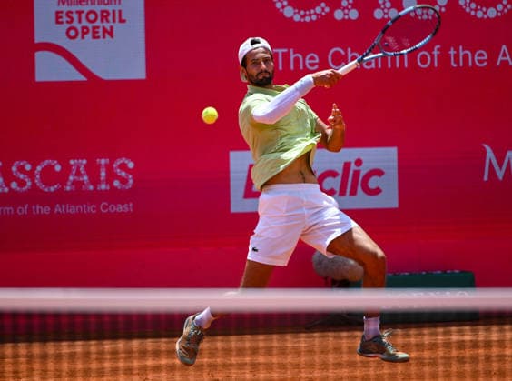 July 20, 2026, Lisbon, Lisbon, Portugal: TITOUAN DROGUET in action during the Round of 32 at the Millennium Estoril Open ATP, Tennis Herren tennis tournament at Clube de Tenis do Estoril. Lisbon Portugal - ZUMAr238 0862187319st Copyright: xRicardoxRochax