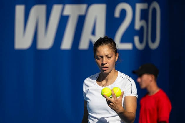 Antonia Ruzic of Croatia during the women s WTA, Tennis Damen 250 Livesport Prague Open 2026 tennis tournament match against Dominika Salkova of Czech Republic, on July 20, 2026, in Prague, Czech Republic. (CTKxPhoto MichalxKamaryt) CTKPhotoP2026072006545  CTKPhotoP2026072006545
