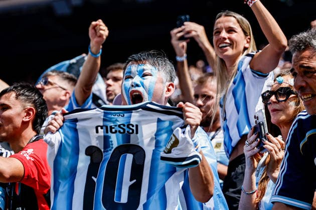 RECORD DATE NOT STATED 19th July 2026; New York New Jersey Stadium, East Rutherford, New Jersey, United States of America; FIFA World Cup, WM, Weltmeisterschaft, Fussball Final Football, Spain versus Argentina; Argentina fans HeulerxAndleyx xDiaEsportivo