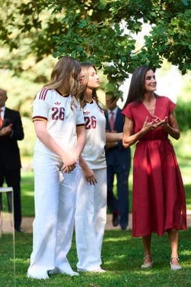 Spanish Royals Receive National Football Team Following World Cup Win Queen Letizia of Spain, Crown Princess Leonor, Princess Sofia receive National Football Team Following World Cup Win at Zarzuela Palace on July 20, 2026 in Madrid, Spain Photo by IMAGO MPG Madrid Zarzuela Palace Madrid Spain  Copyright: xMPGx