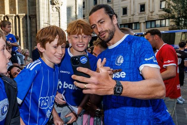 Christian Burgess pictured during the Buffalo Kick-Off of Belgian first league soccer team KAA Gent for the upcoming 2026-2027 soccer season, on Monday 20 July 2026, at the Gentse Feesten city festival, in Gent. KURTxDESPLENTER  x181591051x