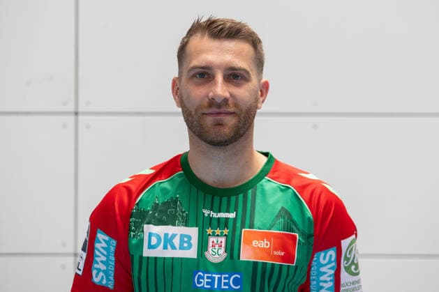 20.07.2026, xtgx, Handball, Opel HBL, SC Magdeburg Media Day v.l. Lukas Mertens (Magdeburg, 22) Portrait, Portraet, Einzelbild Magdeburg *** July 20, 2026, xtgx, Handball, Opel HBL, SC Magdeburg Media Day, from left: Lukas Mertens, Magdeburg, 22, Portrait, Individual Photo, Magdeburg