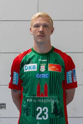 20.07.2026, xtgx, Handball, Opel HBL, SC Magdeburg Media Day v.l. Magnus Saugstrup (Magdeburg, 23) Portrait, Portraet, Einzelbild Magdeburg *** July 20, 2026, xtgx, Handball, Opel HBL, SC Magdeburg Media Day, from left: Magnus Saugstrup, Magdeburg, 23, portrait, single image, Magdeburg