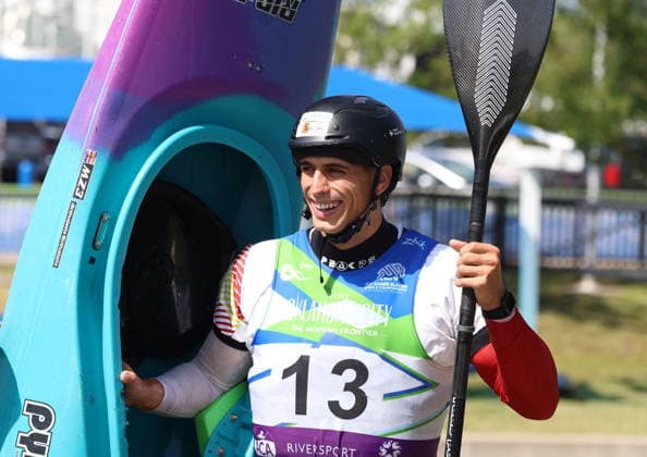 July 20, 2026, Oklahoma City, Oklahoma, USA: DAVID LLORENTE of Spain bronze medalist of Kayak Cross medalist ceremony on 2026 ICF Canoe Slalom World Championships, Oklahoma City, USA. ICF Canoe Slalom World Championships 2026 - David Llorente  - ZUMAc278 20260720_zsp_c278_010 Copyright: xMarcinxCholewinskix