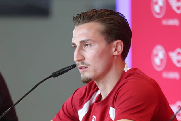 RB Leipzig: PK mit Neuzugang Rocco Reitz, 20.07.2026 Rocco Reitz (Neuzugang bei RB Leipzig). Fußball-Bundesliga, Saison 2026 2027: Pressekonferenz zur Präsentation eines neuen Spielers am 20.07.2026 im BMW-Autohaus, Zwickauer Straße. *** RB Leipzig Press Conference with New Signing Rocco Reitz, July 20, 2026: Rocco Reitz joins RB Leipzig; Bundesliga, 2026–2027 season; press conference to introduce a new player on July 20, 2026, at the BMW dealership on Zwickauer Straße Copyright: xBEAUTIFULxSPORTS JanxKaeferx