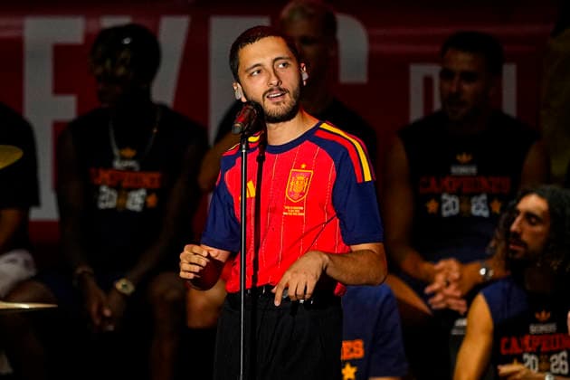 July 21, 2026, Madrid, Madrid, Spain: The group ARde Bogota acts during celebration of Spain as Champions of the FIFA World Cup, WM, Weltmeisterschaft, Fussball 2026 at Cibeles Palace on July 20, 2026 in Madrid, Spain. Madrid Spain - ZUMAa181 20260721_zaa_a181_035 Copyright: xOscarxJ.xBarrosox