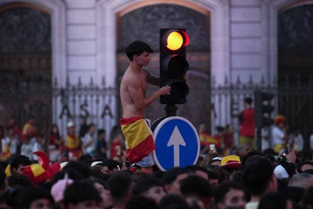 Celebrations of the Spanish national team, Nationalteam at Cibeles Square in Madrid, after Spain defeated Argentina in the World Cup final, on Monday, July 20, 2026, SARA VALLEJO Cordon Press  CELEBRATION SPANISH TEAM