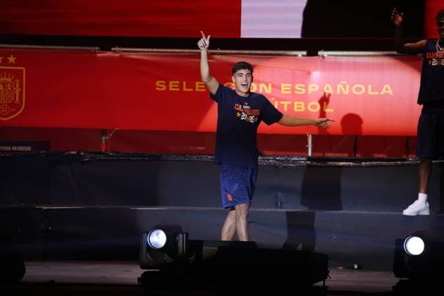 Celebrations of the Spanish national team, Nationalteam at Cibeles Square in Madrid, after Spain defeated Argentina in the World Cup final, on Monday, July 20, 2026, Pau Cubarsi 900 Cordon Press  900 CordonxPress LOF - CELEBRATION SPANISH TEAM