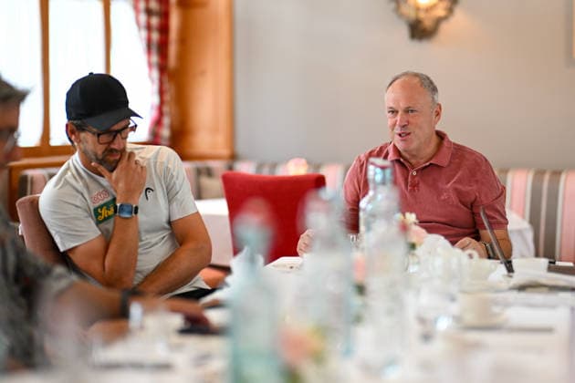 TENNIS - ATP, Tennis Herren Generali Open 2026 KITZBUEHEL,AUSTRIA,21.JUL.26 - TENNIS - ATP World Tour, Generali Open, side event, OETV Pressefruehstueck, press conference, PK, Pressekonferenz Image shows sporting director Juergen Melzer and president Richard Grasl (OETV).  GEPAxpictures xDanielxSchoenherr