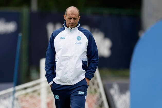SSC Napoli preseason 2026-27 Napoli™s Italian coach Massimiliano Allegri during fifth day SSC Napoli s 2026-27 preseason training camp in val di sole in Trentino, Dimaro Folgarida July, 21 2026. _BPH7396 Copyright: xAntonioxBalascox