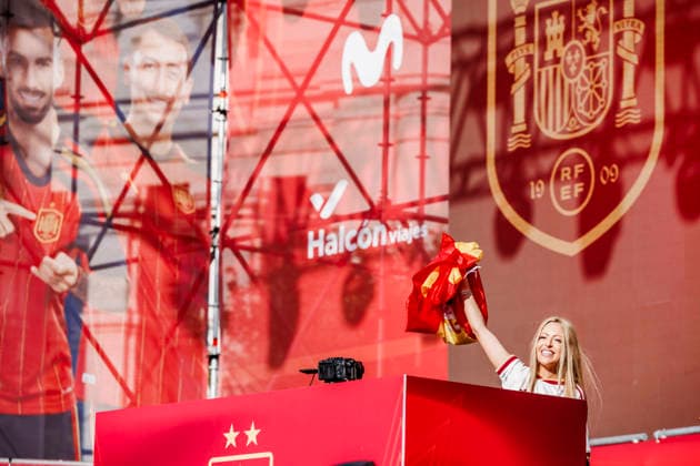 Thousands of supporters filled the city center as Spain celebrated winning its second FIFA World Cup, WM, Weltmeisterschaft, Fussball title - FIFA World Cup 2026 - 20 07 2026 DJ Pawly celebrated the FIFA World Cup title win on the main stage at the Cibeles Fountain on July 20, 2026 in Madrid, Spain Madrid Spain Copyright: xMarinaxFrutos PGSxPhotoxAgencyx