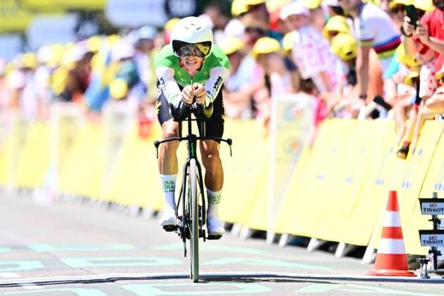 Tour de France 2026 Stage 16 THONON-LES-BAINS, FRANCE - JULY 21 : Nicolau Joel (ESP) of Caja Rural - Seguros RGA during stage 16 of the 113rd edition of Tour de France an UCI World Tour 2.UWT Individual Time Trial stage for Men Elite of 26 km with start in Evian-les-Bains and finish in Thonon-les-Bains on July 21, 2026 in Thonon-les-Bains, France, 21 07 2026 Thonon-les-Bains France  Copyright: xPeterxDexVoechtx