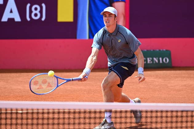 July 21, 2026, Lisbon, Lisbon, Portugal: VILIUS GAUBAS in action during the Round of 32 at the Millennium Estoril Open ATP, Tennis Herren tennis tournament at Clube de Tenis do Estoril. Lisbon Portugal - ZUMAr238 0862285321st Copyright: xRicardoxRochax