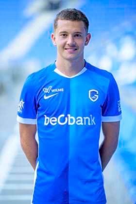 Pre season photo call KRC Genk - Jupiler Pro League GENK, BELGIUM - JULY 21 : Karetsas Konstantinos midfielder of KRC Genk pictured during the pre season photo call of KRC Genk prior to the Jupiler Pro League 2026 - 2027 season on July 21, 2026 in Genk, Belgium, 21 07 2026 Genk Belgium  Copyright: xSesx