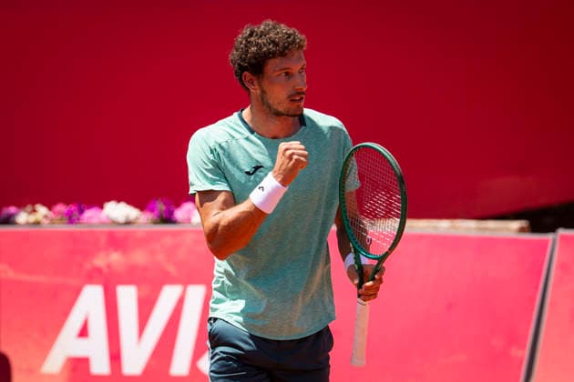Vilius Guabas Vs Pablo Carreno Busta - Millennium Estoril Open 2026 Vilius Guabas of Lithuania competes against Pablo Carreno Busta of Spain during the Millennium Estoril Open ATP, Tennis Herren 250 tennis tournament at the Estoril Tennis Club in Estoril, Portugal, on July 21, 2026. Estoril Portugal  Copyright: xNunoxCruzx originalFilename:cruz-viliusgu260721_np3Gw.jpg