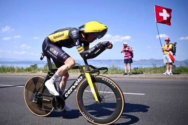 Tour de France 2026 Stage 16 THONON-LES-BAINS, FRANCE - JULY 21 : Jorgenson Matteo (USA) of Team Visma Lease a Bike during stage 16 of the 113rd edition of Tour de France an UCI World Tour 2.UWT Individual Time Trial stage for Men Elite of 26 km with start in Evian-les-Bains and finish in Thonon-les-Bains on July 21, 2026 in Thonon-les-Bains, France, 21 07 2026 Thonon-les-Bains France  Copyright: xGvgx