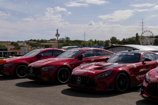 Formula 1 AWS Hungarian Grand Prix 2026. Mercedes-AMG GT Black Series Safety Car, Mercedes-AMG GT 63 S 4MATIC+ Medical Car, Formula 1 AWS Hungarian Grand Prix 2026. preparations on July 21., 2026 in Hungaroring, Mogyorod, Hungary, Vanessza Ruzsa Zsombor Toth Photography Mogyorod Hungaroring Pest Hungary Copyright: xVanesszaxRuzsax