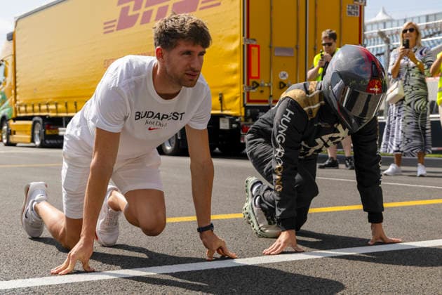 Formula 1 AWS Hungarian Grand Prix 2026. Attila Molnar 400 meter running European Champion Athlete, Hungarian Grand Prix Mascot, Formula 1 AWS Hungarian Grand Prix 2026. preparations on July 21., 2026 in Hungaroring, Mogyorod, Hungary, Vanessza Ruzsa Zsombor Toth Photography Mogyorod Hungaroring Pest Hungary Copyright: xVanesszaxRuzsax