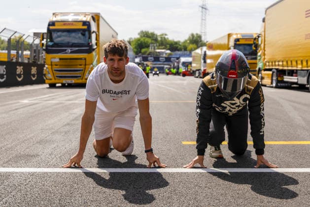 Formula 1 AWS Hungarian Grand Prix 2026. Attila Molnar 400 meter running European Champion Athlete, Hungarian Grand Prix Mascot, Formula 1 AWS Hungarian Grand Prix 2026. preparations on July 21., 2026 in Hungaroring, Mogyorod, Hungary, Vanessza Ruzsa Zsombor Toth Photography Mogyorod Hungaroring Pest Hungary Copyright: xVanesszaxRuzsax