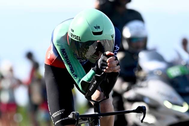 Tour de France 2026 Stage 16 THONON-LES-BAINS, FRANCE - JULY 21 : Seixas Paul (FRA) of Decathlon CMA CGM Team during stage 16 of the 113rd edition of Tour de France an UCI World Tour 2.UWT Individual Time Trial stage for Men Elite of 26 km with start in Evian-les-Bains and finish in Thonon-les-Bains on July 21, 2026 in Thonon-les-Bains, France, 21 07 2026 Thonon-les-Bains France  Copyright: xGvgx