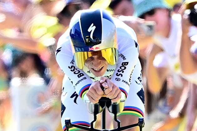 Tour de France 2026 Stage 16 THONON-LES-BAINS, FRANCE - JULY 21 : Evenepoel Remco (BEL) of Red Bull - BORA - Hansgrohe during stage 16 of the 113rd edition of Tour de France an UCI World Tour 2.UWT Individual Time Trial stage for Men Elite of 26 km with start in Evian-les-Bains and finish in Thonon-les-Bains on July 21, 2026 in Thonon-les-Bains, France, 21 07 2026 Thonon-les-Bains France  Copyright: xPeterxDexVoechtx