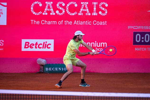 July 21, 2026, Lisbon, Lisbon, Portugal: JAIME FARIA in action during the Round of 32 at the Millennium Estoril Open ATP, Tennis Herren tennis tournament at Clube de Tenis do Estoril. Lisbon Portugal - ZUMAr238 20260721_zip_r238_084 Copyright: xRicardoxRochax