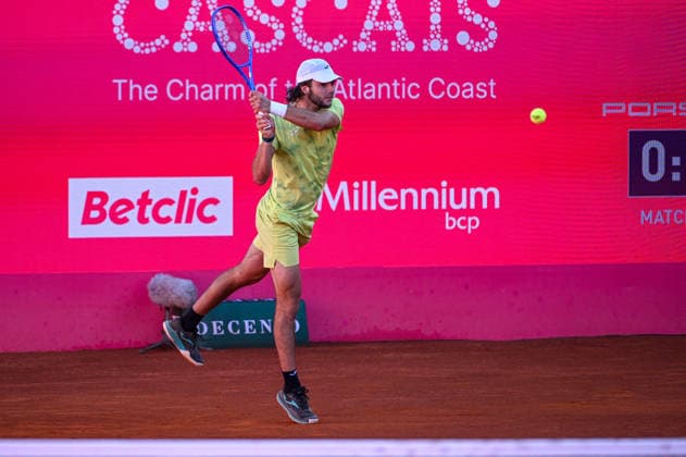 July 21, 2026, Lisbon, Lisbon, Portugal: JAIME FARIA in action during the Round of 32 at the Millennium Estoril Open ATP, Tennis Herren tennis tournament at Clube de Tenis do Estoril. Lisbon Portugal - ZUMAr238 20260721_zip_r238_090 Copyright: xRicardoxRochax