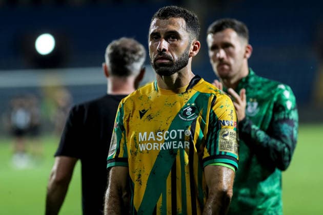 UEFA Champions League Second Qualifying Round First Leg, Vazgen Sargsyan Republican Stadium, Yerevan, Armenia 21 7 2026 Ararat Armenia vs Shamrock Rovers Shamrock Rovers Roberto Lopes dejected after the match Roberto Lopes dejected after the match 21 7 2026  Copyright: xx AG6I0761