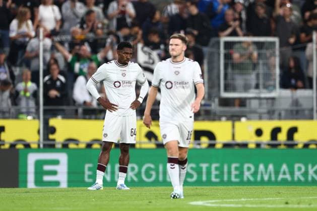 Malachi Fagan-Walcott of Heart of Midlothian appears dejected after Sturm Graz open the scoring Sturm Graz v Heart of Midlothian, UEFA Champions League, 2nd Qualifying Round, 1st Leg, Football,Stadion Graz-Liebenau, Graz, Austria - 21 Jul 2026Graz Stadion Graz-Liebenau Austria  Copyright: xNikolaxKrstic Shutterstockx 16999234an