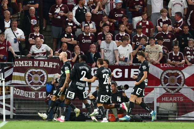 Jon Gorenc Stankovic of SK Sturm Graz scores the sides first goal to make it 1-0 Sturm Graz v Heart of Midlothian, UEFA Champions League, 2nd Qualifying Round, 1st Leg, Football,Stadion Graz-Liebenau, Graz, Austria - 21 Jul 2026Graz Stadion Graz-Liebenau Austria  Copyright: xNikolaxKrstic Shutterstockx 16999234ar