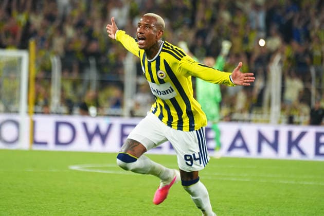 ISTANBUL, TURKEY - JULY 21: Anderson Talisca of Fenerbahce celebrates after scoring the first goal of his team during the UEFA Champions League 2026 27 second qualifying round first leg match between Fenerbahce SK and Gornik Zabrze at Fenerbahce Chobani Stadium on July 21, 2026 in Istanbul, Turkey. Istanbul Chobani Stadium Turkey Copyright: xSeskimPhotox FBahce-GZabrze (42)