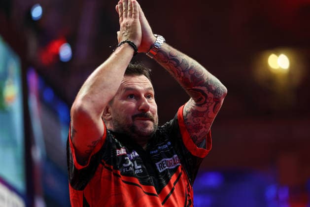 RECORD DATE NOT STATED 21st July 2026, Winter Gardens, Blackpool, Lancashire, England; 2026 Betfred World Matchplay Darts, Day Four; Jonny Clayton during his walk on AidanxHunter