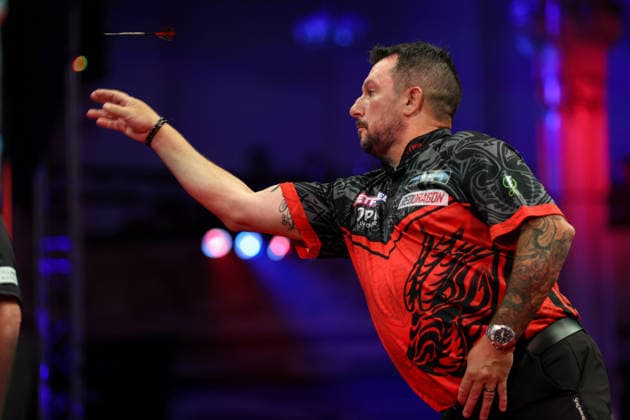 RECORD DATE NOT STATED 21st July 2026, Winter Gardens, Blackpool, Lancashire, England; 2026 Betfred World Matchplay Darts, Day Four; Jonny Clayton in action at the oche during his game against Gary Anderson AidanxHunter