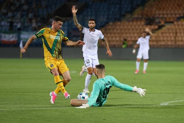 RECORD DATE NOT STATED UEFA Champions League: FC Ararat-Armenia v Shamrock Rovers FC Aaron Greene and Bravim during the UEFA Champions League match between FC Ararat-Armenia and Shamrock Rovers FC at Vazgen Sargsyan Republican Stadium in Yerevan, Armenia on July 21, 2026