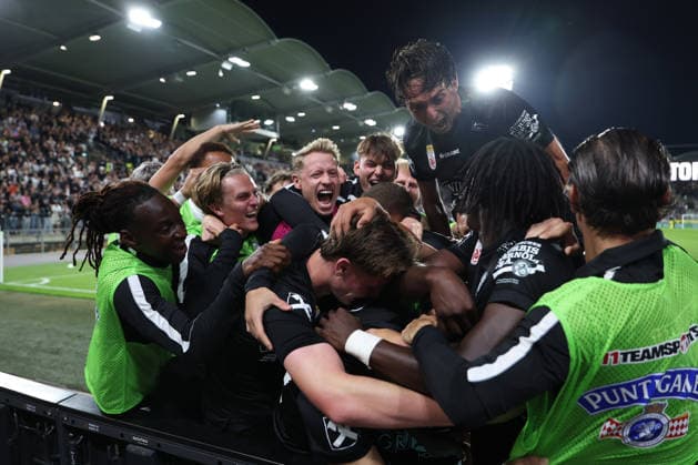SOCCER - UEFA CL, Sturm vs Hearts GRAZ,AUSTRIA,21.JUL.26 - SOCCER - UEFA Champions League, qualification, SK Sturm Graz vs Heart of Midlothian FC. Image shows the rejoicing of Sturm.  GEPAxpictures xChrisxBauer