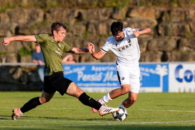 v.li.: Marc Lutz (ASV, 7), Luka Vukoja (SVS, 16), Zweikampf, Spielszene, Duell, duel, tackle, tackling, Dynamik, Action, Aktion, 21.07.2026, Eppelheim (Deutschland), Fussball, Testspiel, ASV Eppelheim - SV Sandhausen, 21.07.2026, Eppelheim (Deutschland), Fussball, Testspiel, ASV Eppelheim - SV Sandhausen, DFB DFL REGULATIONS PROHIBIT ANY USE OF PHOTOGRAPHS AS IMAGE SEQUENCES AND OR QUASI-VIDEO. *** From left: Marc Lutz (ASV), 7, Luka Vukoja (SVS), 16, tackle, game scene, duel, tackle, tackling, dynamism, action, 21 July 2026, Eppelheim, Germany, soccer, friendly match, ASV Eppelheim vs. SV Sandhausen, July 21, 2026, Eppelheim, Germany, soccer, friendly match, ASV Eppelheim vs. SV Sandhausen, DFB and DFL regulations prohibit any use of photographs as image sequences and or quasi-video xozx