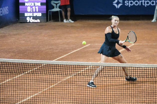 IPA86878873 - Palermo, Italy, July 2026. Country Time Club, Palermo Ladies Open 2026, a women s professional tennis tournament on the WTA, Tennis Damen 125 circuit. Pictured: Anastasia Abbagnato vs. Clara Burel  Copyright: xFedericoxSerra IPAxSportx xx 86878873