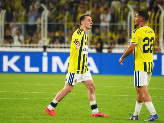 ISTANBUL, TURKEY - JULY 21: Kerem Akturkoglu and Levent Mercan of Fenerbahce reacts during the UEFA Champions League 2026 27 second qualifying round first leg match between Fenerbahce SK and Gornik Zabrze at Fenerbahce Chobani Stadium on July 21, 2026 in Istanbul, Turkey. Istanbul Chobani Stadium Turkey Copyright: xSeskimPhotox FBahce-GZabrze (69)