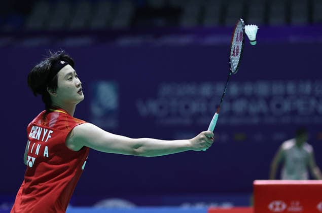 CHANGZHOU, CHINA - JULY 21: Chen Yufei of China competes in the Women s Singles Round of 32 match against Natsuki Nidaira of Japan on day 1 of the China Open 2026 at Changzhou Olympic Sports Center Gymnasium on July 21, 2026 in Changzhou, Jiangsu Province of China.  Copyright: xChinaxNewsxServicex 111655681184