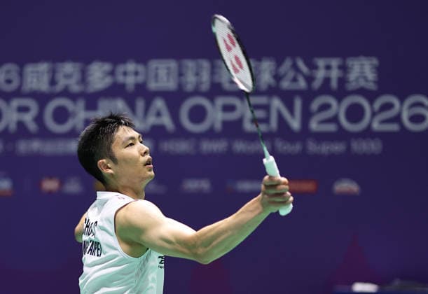 CHANGZHOU, CHINA - JULY 21: Chou Tien-chen of Chinese Taipei competes in the Men s Singles Round of 32 match against Brian Yang of Canada on day 1 of the China Open 2026 at Changzhou Olympic Sports Center Gymnasium on July 21, 2026 in Changzhou, Jiangsu Province of China.  Copyright: xChinaxNewsxServicex 111655680565