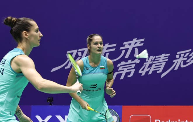 CHANGZHOU, CHINA - JULY 21: Gabriela Stoeva and Stefani Stoeva of Bulgaria compete in the Women s Doubles Round of 32 match against Rin Iwanaga and Kie Nakanishi of Japan on day 1 of the China Open 2026 at Changzhou Olympic Sports Center Gymnasium on July 21, 2026 in Changzhou, Jiangsu Province of China.  Copyright: xChinaxNewsxServicex 111655688739