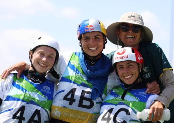 July 21, 2026, Oklahoma City, Oklahoma, USA: KATE ECKHARDT, JESSICA FOX, NOEMIE FOX of Australia gold medalist of Women Kayak Teams on 2026 ICF Canoe Slalom World Championships, Oklahoma City, USA. Oklahoma City USA - ZUMAc278 20260721_zsp_c278_002 Copyright: xMarcinxCholewinskix