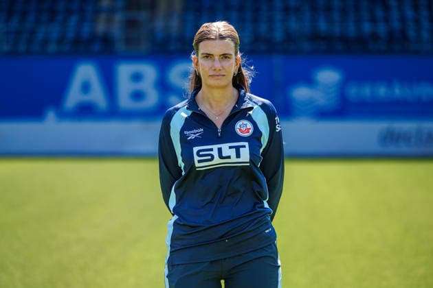 Team-Managerin Julia Brusch; FC Hansa Rostock ; 3.Liga, Porträttermin 2026 2027 Rostock Ostseestadion Mecklenburg - Vorpommern Deutschland *** Team Manager Julia Brusch, FC Hansa Rostock (3rd Division), Profile Session 2026–2027, Rostock Ostseestadion, Mecklenburg-Western Pomerania, Germany