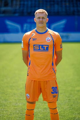 Torwart Yannic Stein ; FC Hansa Rostock ; 3.Liga, Porträttermin 2026 2027 Rostock Ostseestadion Mecklenburg - Vorpommern Deutschland *** Goalkeeper Yannic Stein, FC Hansa Rostock (3. Liga), photo shoot 2026–2027, Rostock Ostseestadion, Mecklenburg-Western Pomerania, Germany