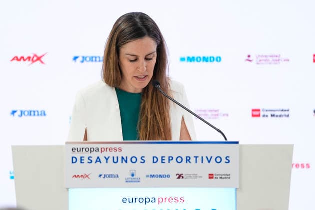 July 22, 2026, Madrid, Madrid, Spain: Candelas Martin de Cabiedes during the Desayunos Deportivos Europa Press - Madring holded at Camilo Jose Cela University on July 22, 2026 in Madrid, Spain. Madrid Spain - ZUMAa181 20260722_zaa_a181_011 Copyright: xOscarxJ.xBarrosox