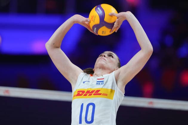 RECORD DATE NOT STATED Women s Volleyball Nations League (VNL) 2026 Finals - Italy VS Netherlands Sarah van Aalen(No.10) from team Netherlands during a match of Italy and Netherlands at Women s Volleyball Nations League (VNL) 2026 Finals on July 22, 2026 in Macau. (Photo by Ellan Mad Nexpher Images) Macau