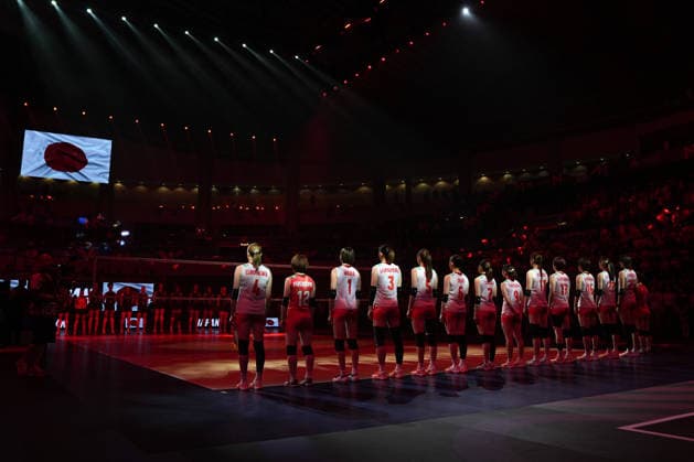 Brazil v Japan - 2026 FIVB Women s Volleyball Nations League ?????? MACAU, CHINA - JULY 22: Japan national team, Nationalteam during the opening ceremony ahead of 2026 FIVB Women s Volleyball Nations League quarter-final match between Brazil and Japan at East Asian Games Dome in Macau, China on July 22, 2026. Dilara Irem Sancar Anadolu Macau China. Editorial use only. Please get in touch for any other usage.  Copyright: x2026xAnadoluxDilaraxIremxSancarx