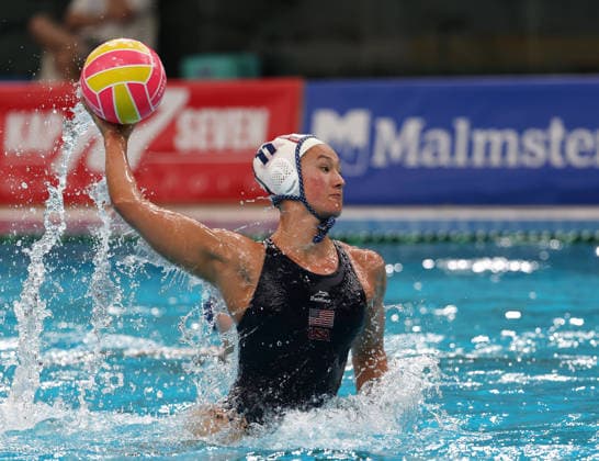 (260722) -- SYDNEY, July 22, 2026 -- Emily Mary Ausmus of the United States shoots during the quarterfinal match between China and the United States at the Women s Water polo, Wasserball World Cup 2026 - Final in Sydney, Australia, July 22, 2026. ) (SP)AUSTRALIA-SYDNEY-WATER POLO-WOMEN S WORLD CUP-FINAL-CHN VS USA GongxBing 
